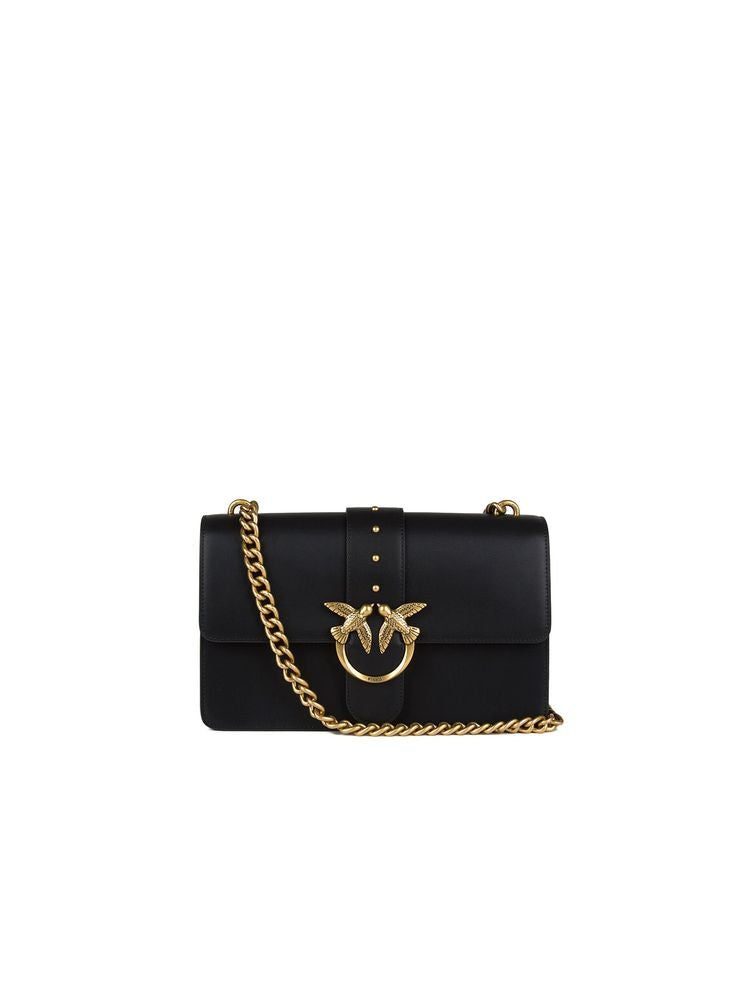 Pinko Love Crossbody Bag — Black Cow Leather