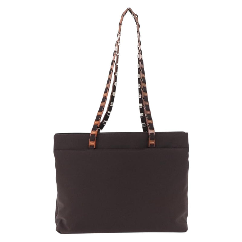 Salvatore Ferragamo Gancini Canvas Brown Bag