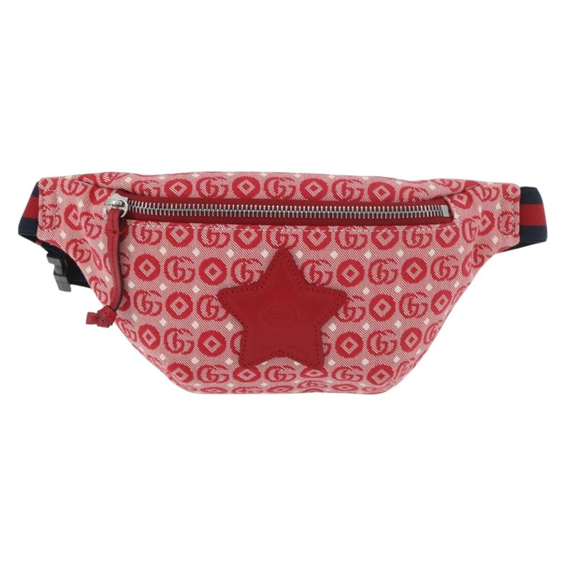 Gucci Childrens Belt Printed Coated Canvas Red Bag