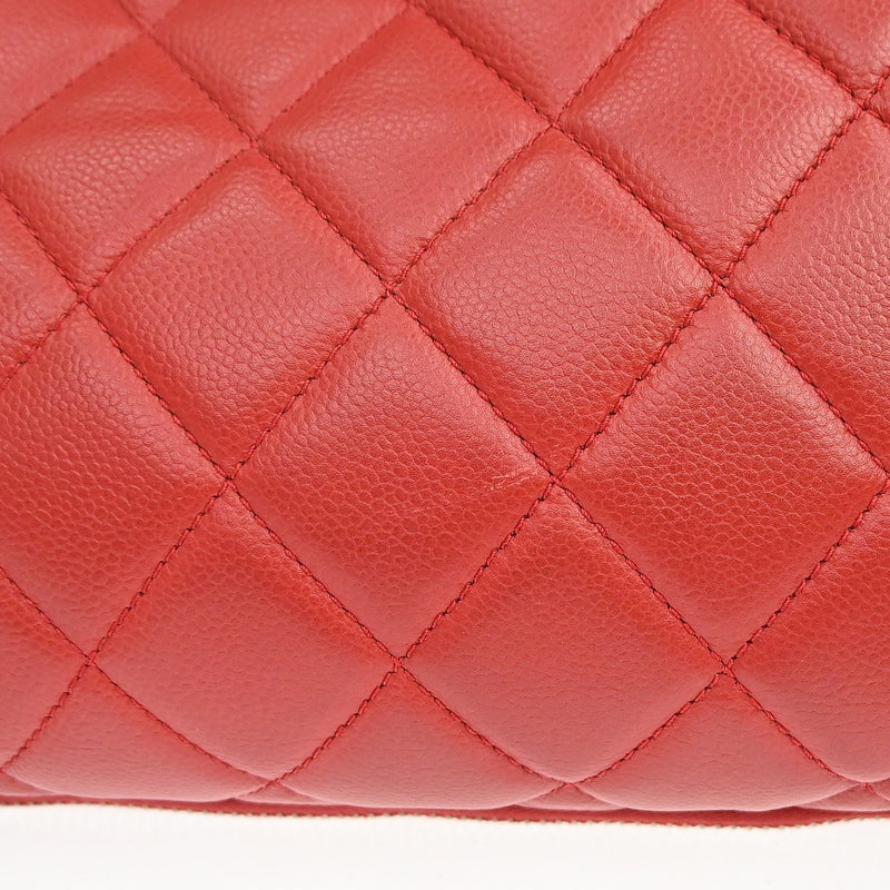 Chanel Timeless Cc Expandable Quilted Caviar Red Leather Bag