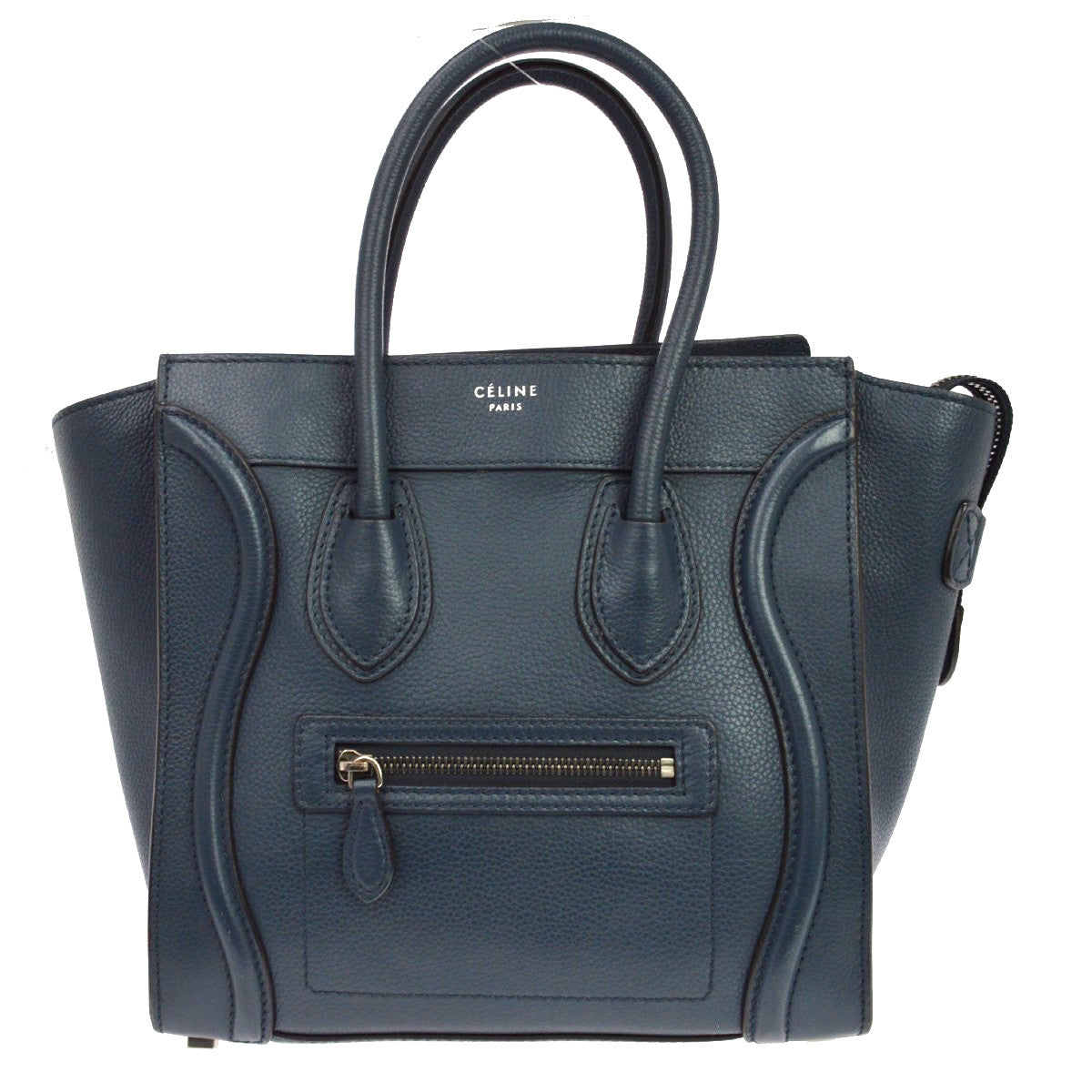 Celine Luggage Grainy Leather Navy Bag