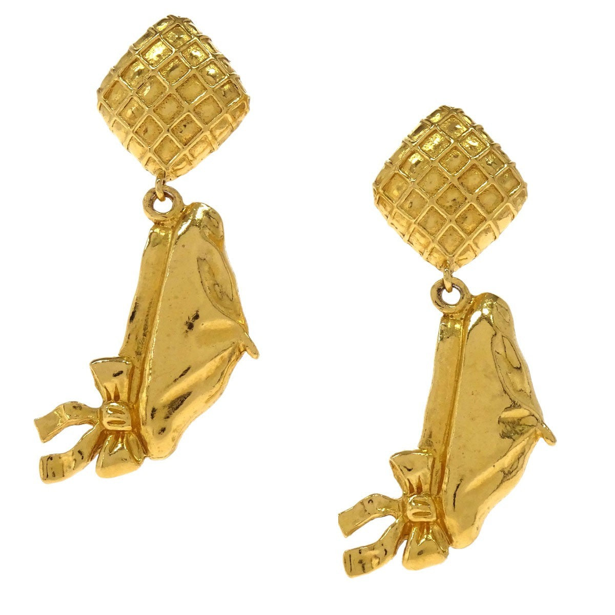 Chanel Cc Rhombus Clip-On Metal Gold Gold_plated Bijoux