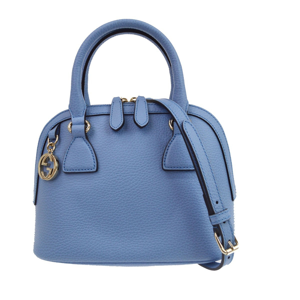 Gucci Interlocking Top Handle Leather Blue Bag