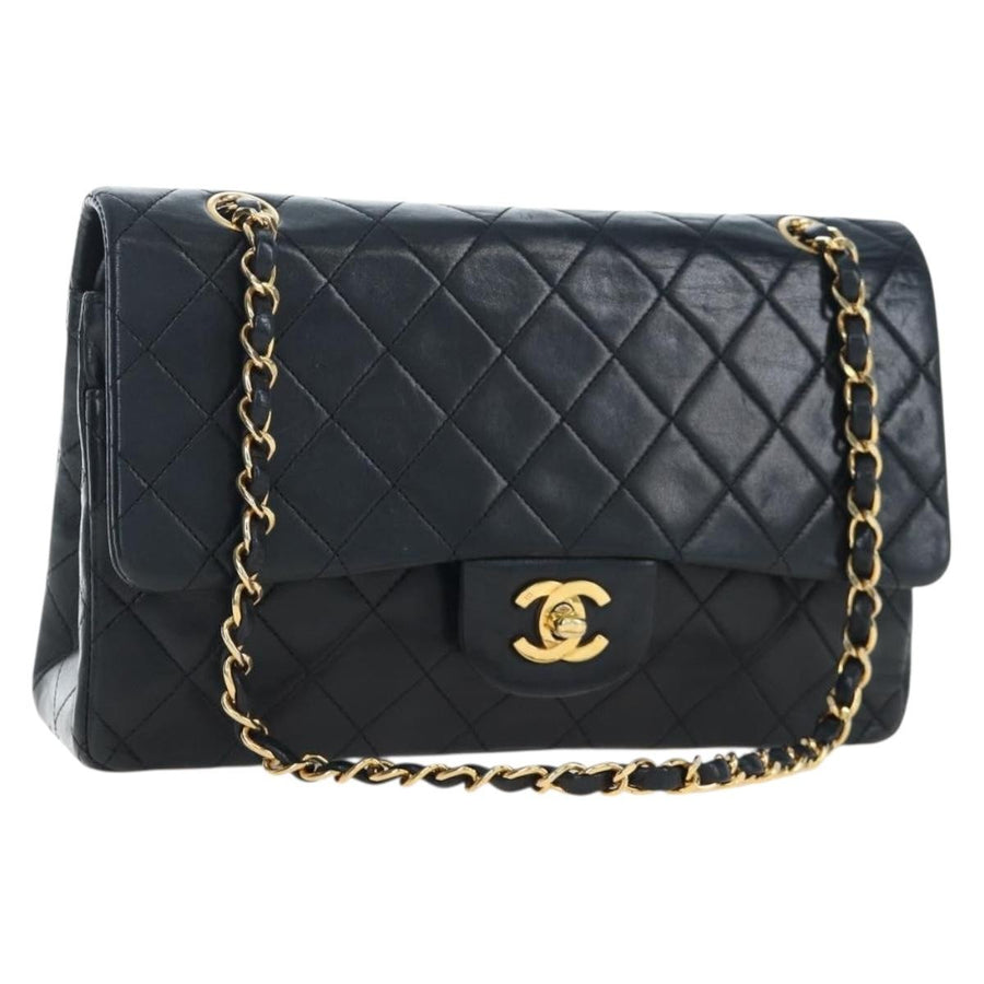 Chanel Timeless - Classic Double Flap Quilted Lambskin Black Leather Bag