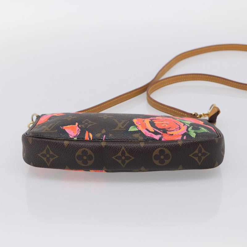 Louis Vuitton Pochette Accessoires Limited Edition Monogram Roses Multicolour Canvas Bag