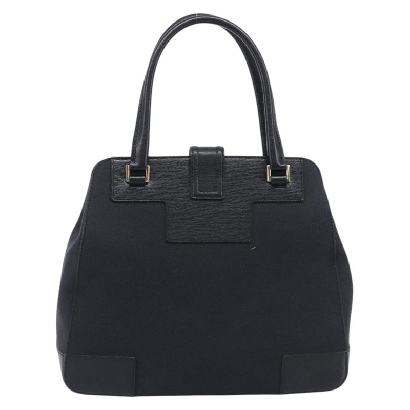 Gucci Vintage G Logo Canvas Black Leather Bag
