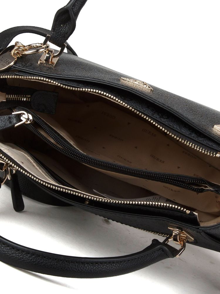 Guess Top Handle Bag — Black Polyurethane