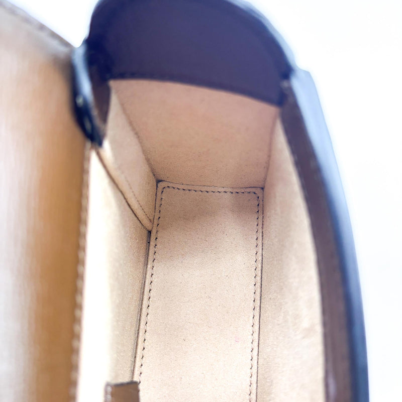 Gucci Horsebit 1955 Flap Gg Coated Canvas Brown Bag
