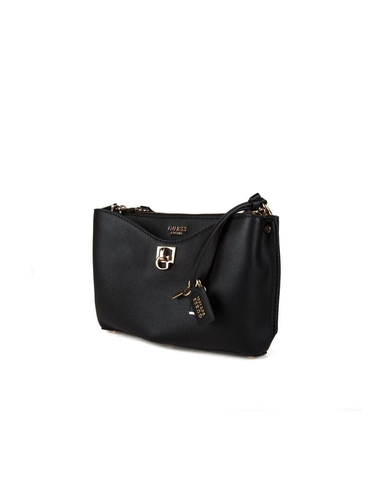 Guess Bianca Shoulder Bag — Black Polyurethane