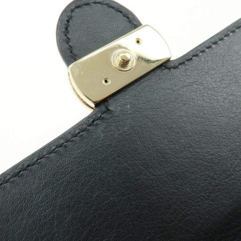 Gucci Interlocking Wallet On Chain Leather Black Bag