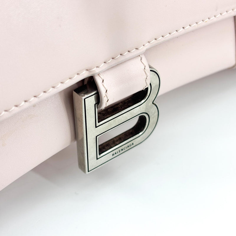 Balenciaga Hourglass Top Handle Leather Pink Bag