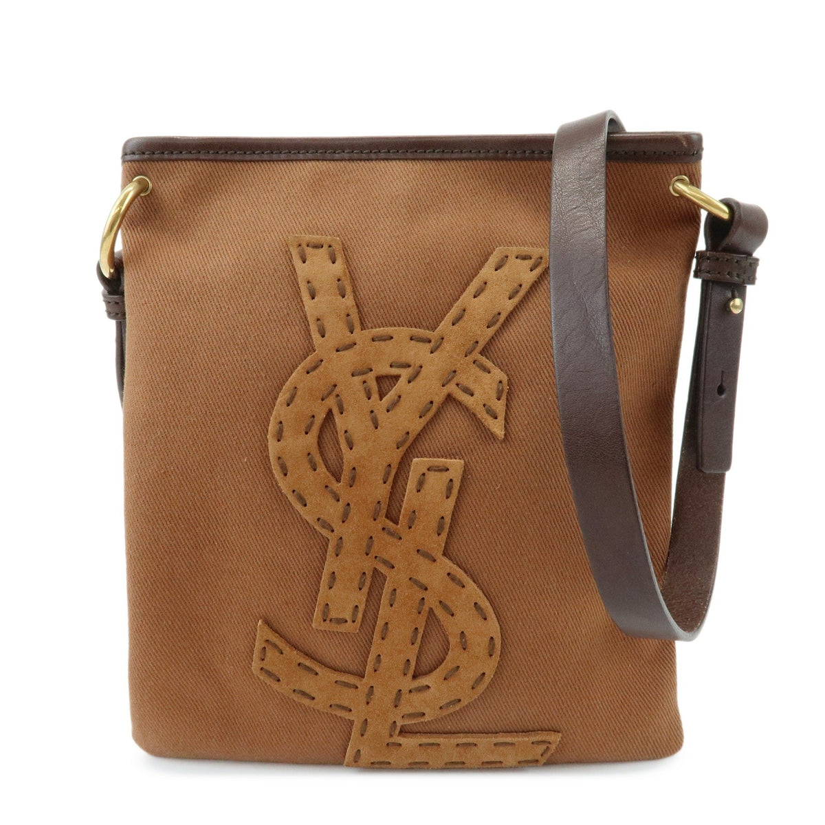 Saint Laurent Kahara Cassandra Canvas Brown Bag