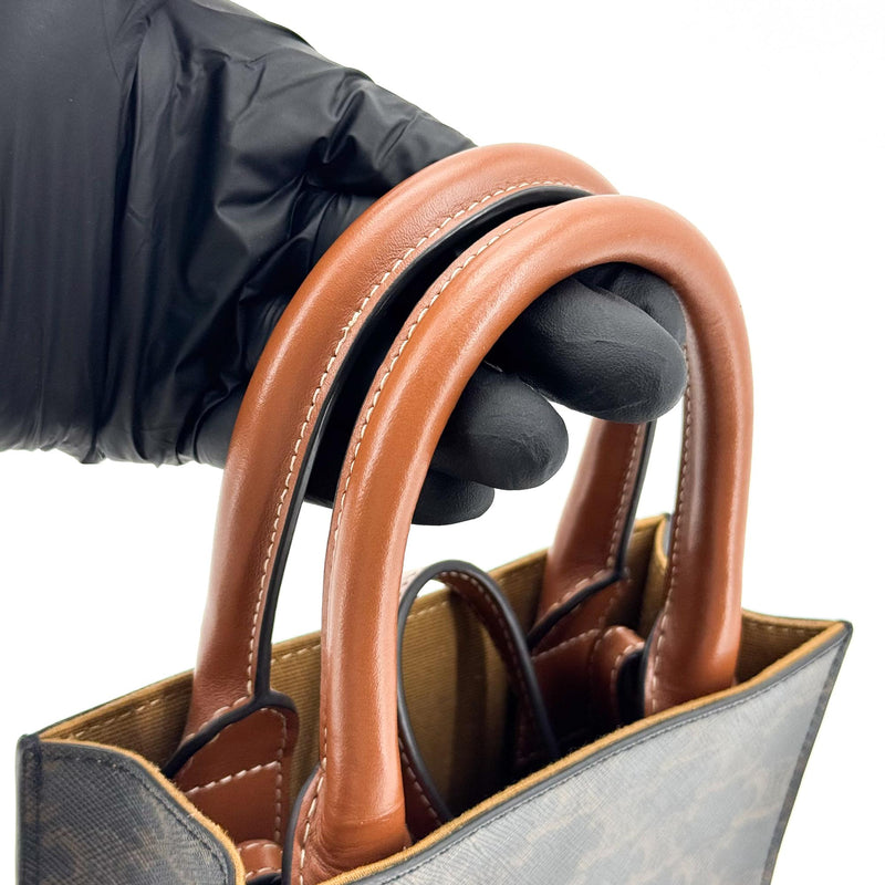 Celine Vertical Cabas Triomphe Coated Canvas Brown Bag