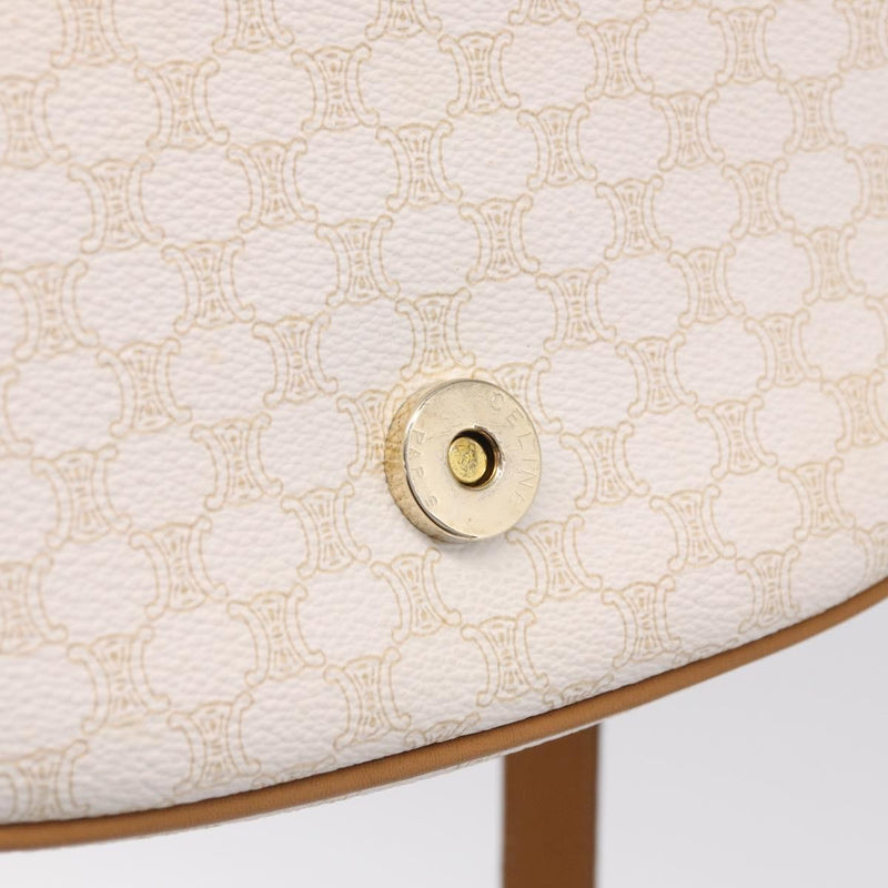 Celine Macadam Shoulder Canvas White Bag