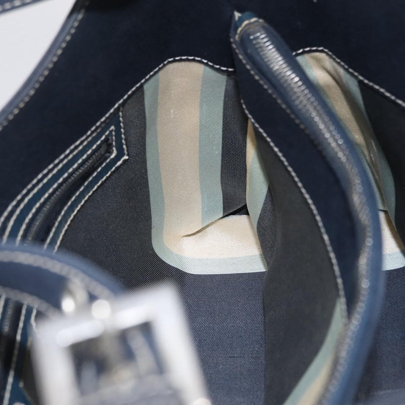 Fendi Baguette Canvas Navy Bag