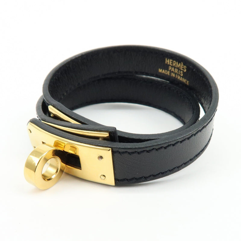 Hermes Kelly Double Tour Leather Black Bijoux