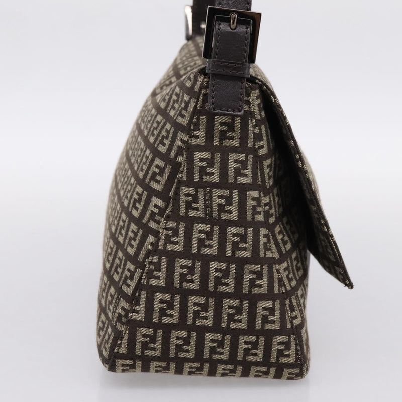 Fendi Mamma Baguette Zucchino Canvas Brown Bag