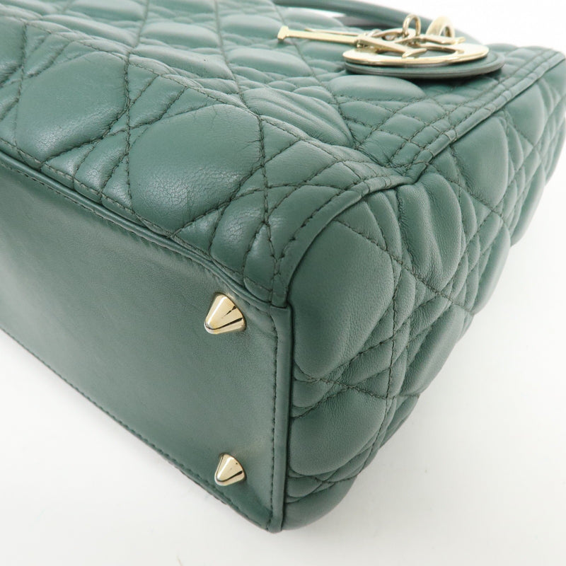 Christian Dior Lady Green Leather Bag