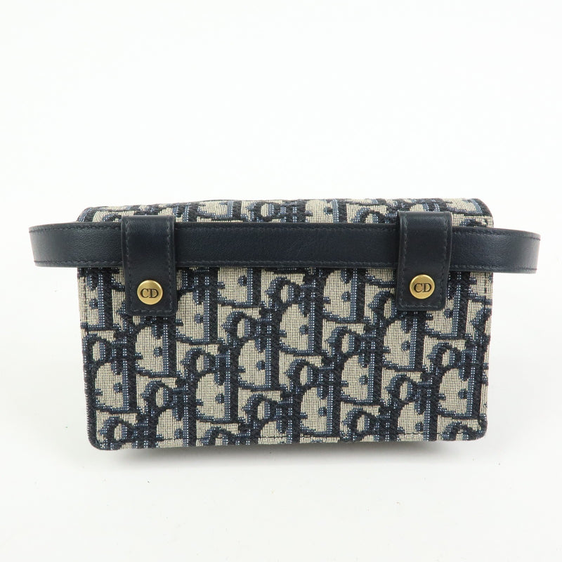 Christian Dior Saddle Belt Oblique Canvas Navy Bag