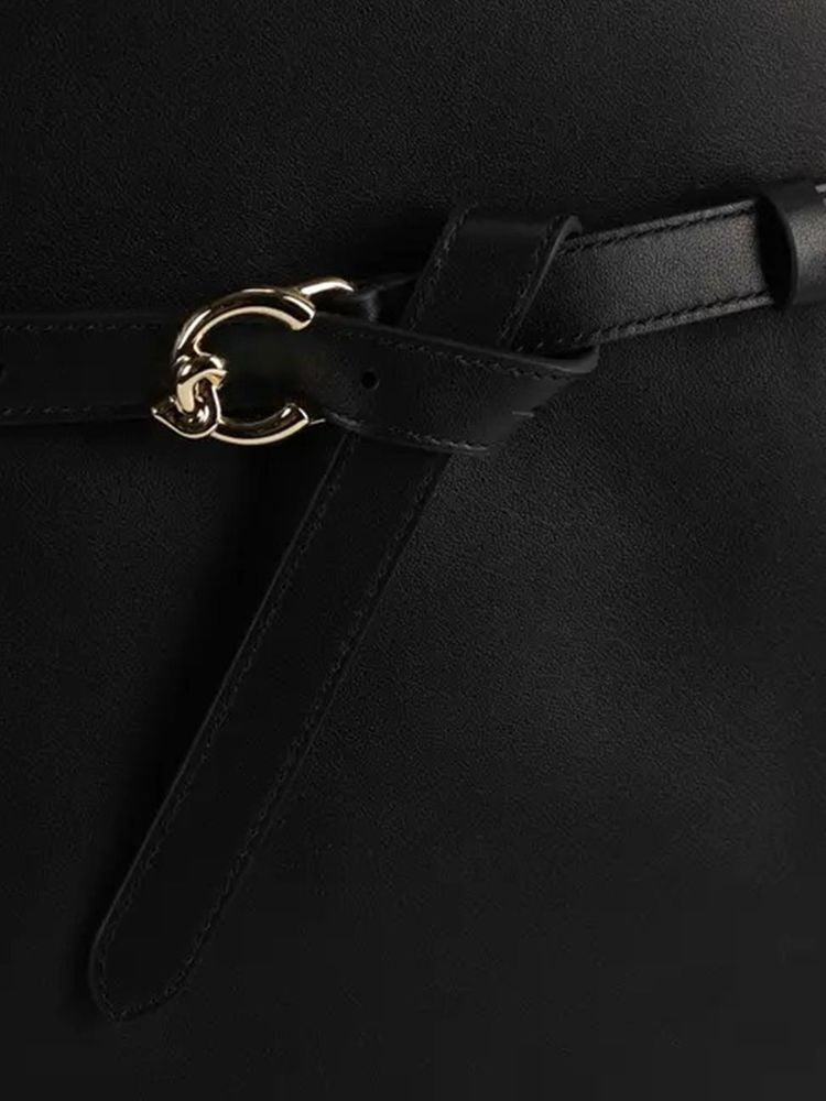 Coccinelle Smooth Cowhide Top Handle Bag — Black
