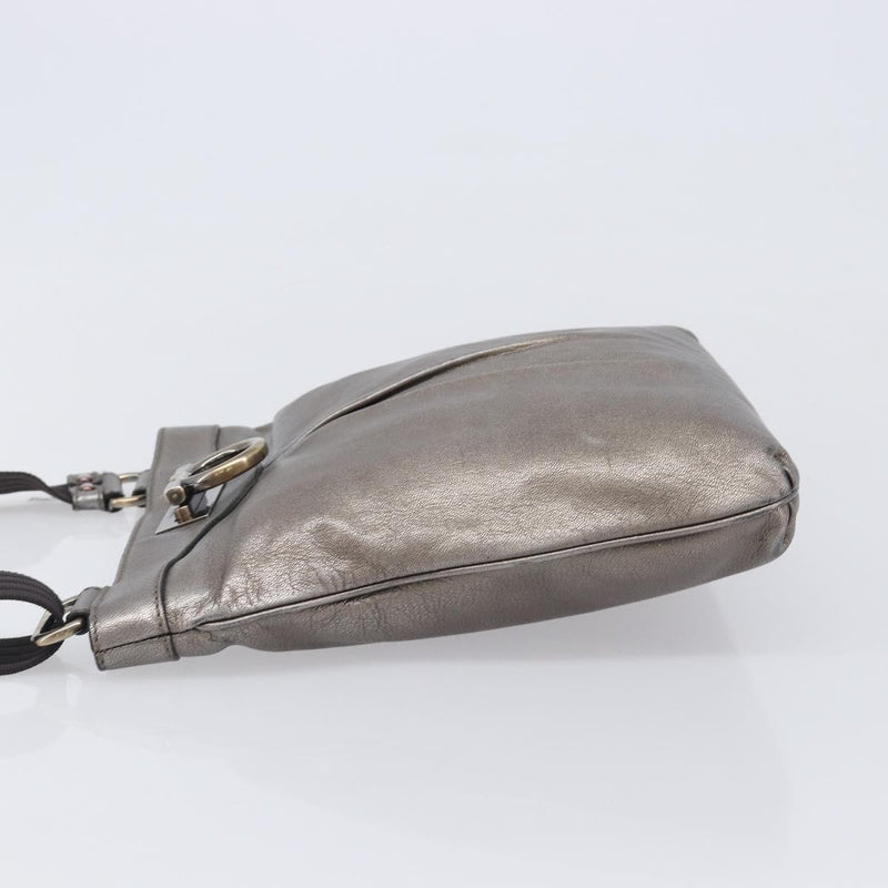 Salvatore Ferragamo Gancini Leather Gold Bag