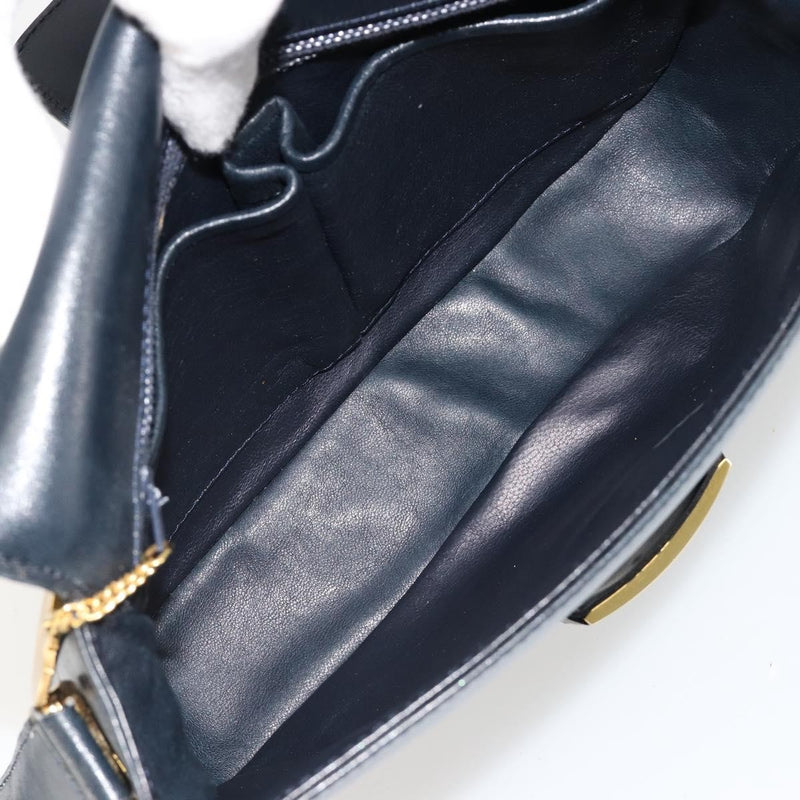 Celine Shoulder Leather Navy Bag