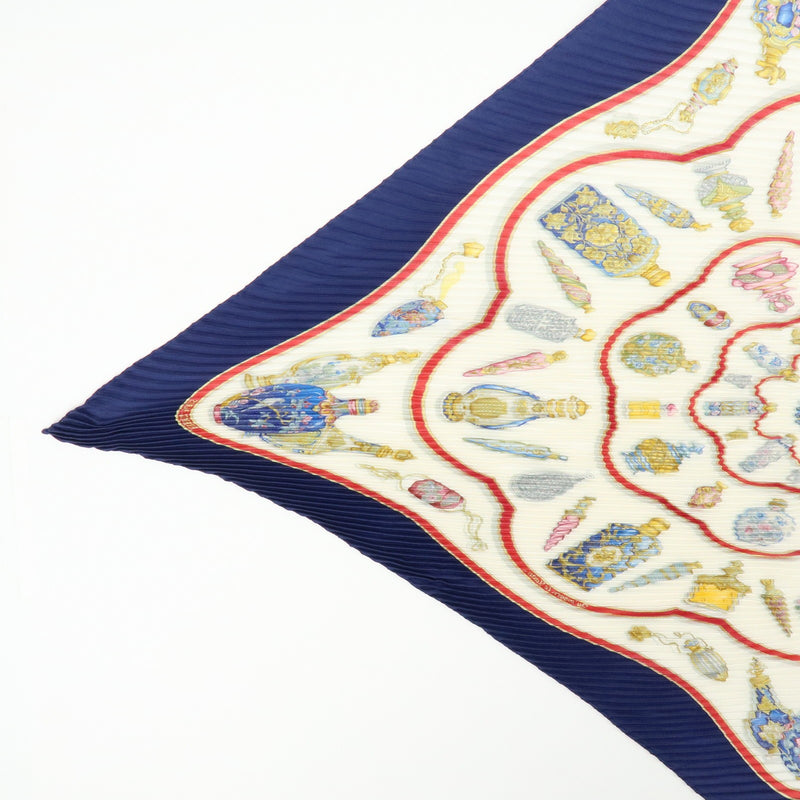 Hermes Carré 90 Pleated Silk Navy Accessory