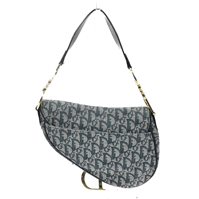 Christian Dior Saddle Oblique Canvas Navy Bag