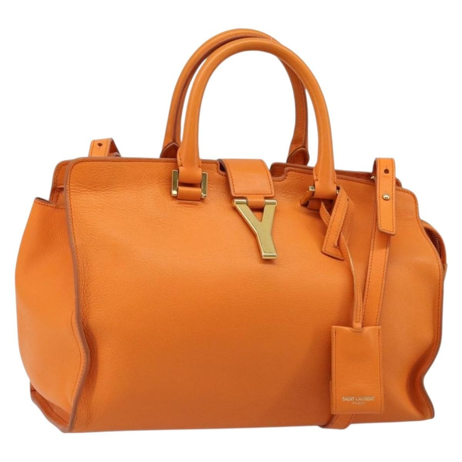 Saint Laurent Classic Y Cabas Leather Orange Bag