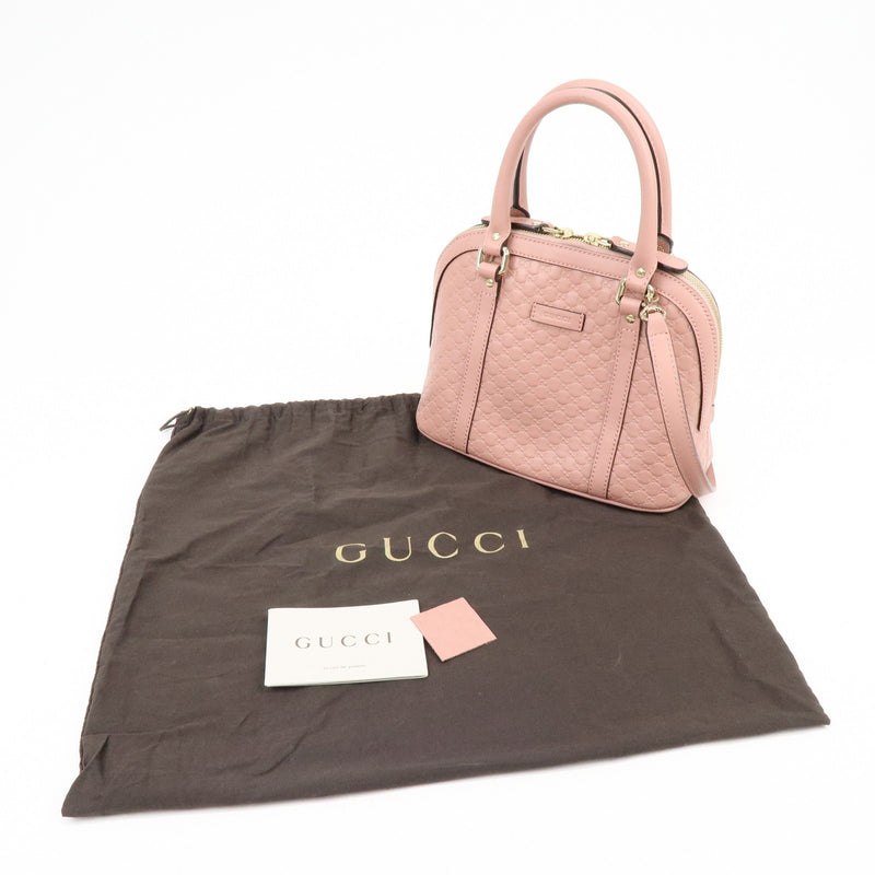 Gucci Gg Charm Convertible Dome Satchel Guccissima Leather Pink