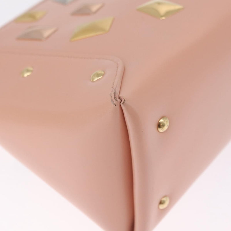 Louis Vuitton Sac Triangle Embellished Glazed Calfskin Pink Leather Bag