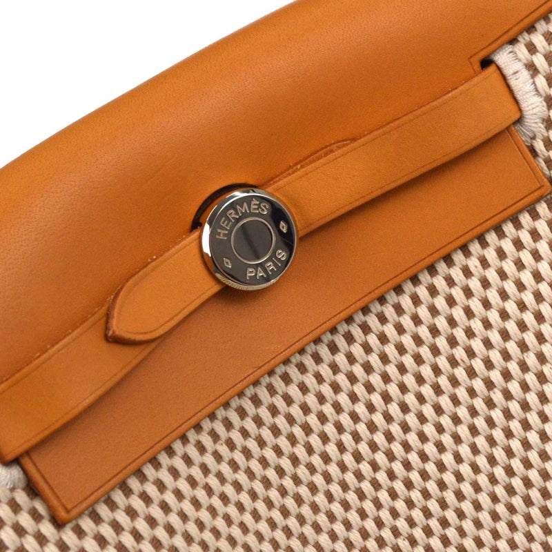 Hermes Herbag Toile And Leather Beige Canvas Bag