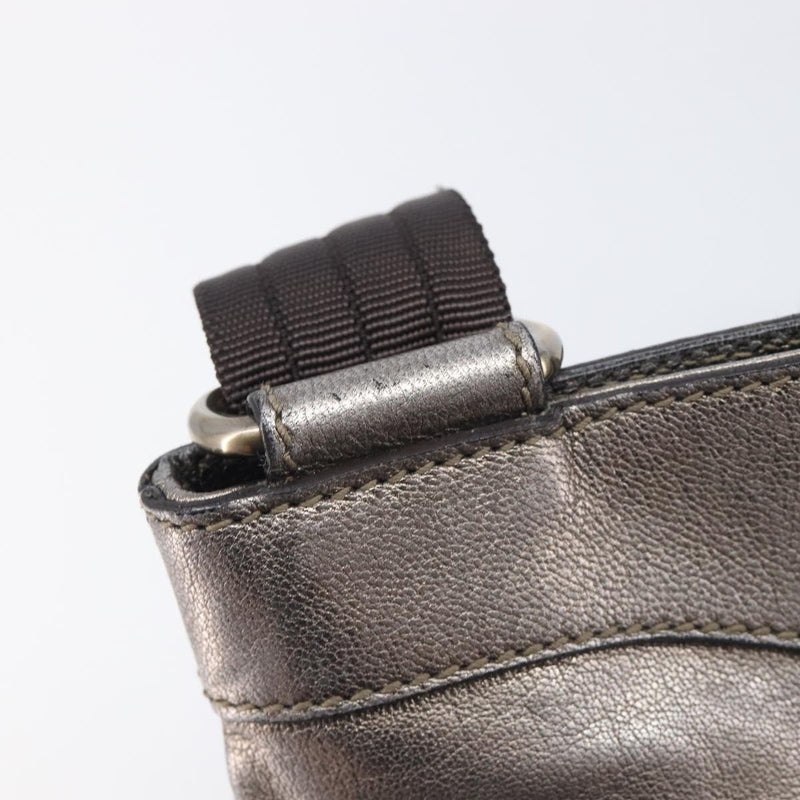Salvatore Ferragamo Gancini Leather Gold Bag