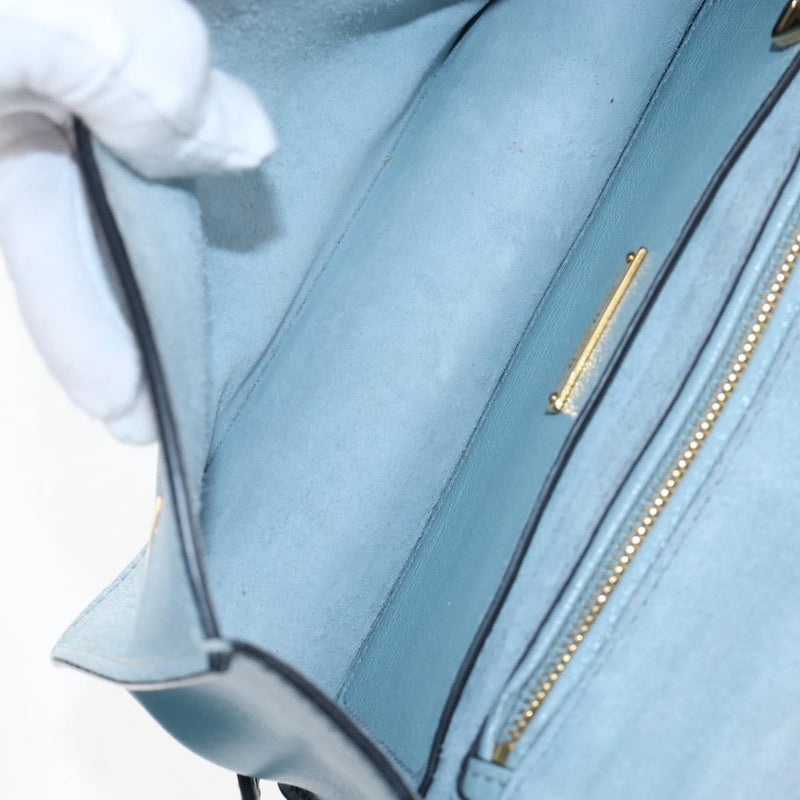 Miu Miu Madras Crystal Buckle Leather Blue Bag