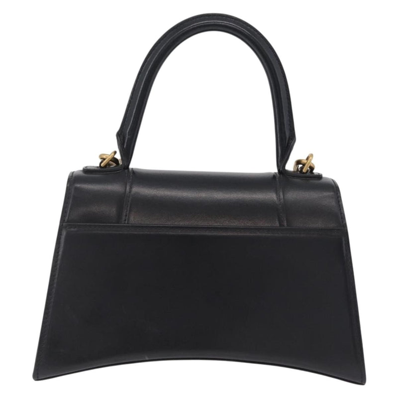 Balenciaga Graffiti Hourglass Top Handle Leather Black Bag