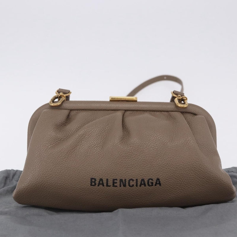 Balenciaga Cloud Clutch Leather Beige