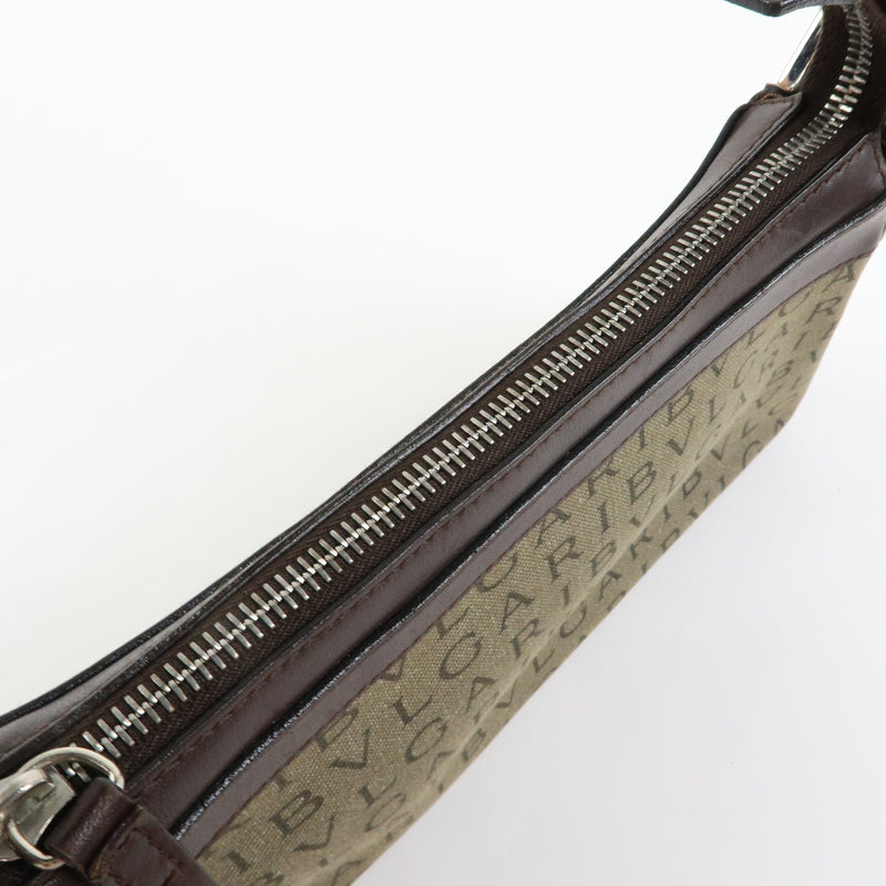 Bvlgari Logomania Canvas With Leather Khaki Bag