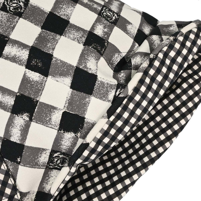 Chanel Weekender Gingham Print Canvas Black Bag
