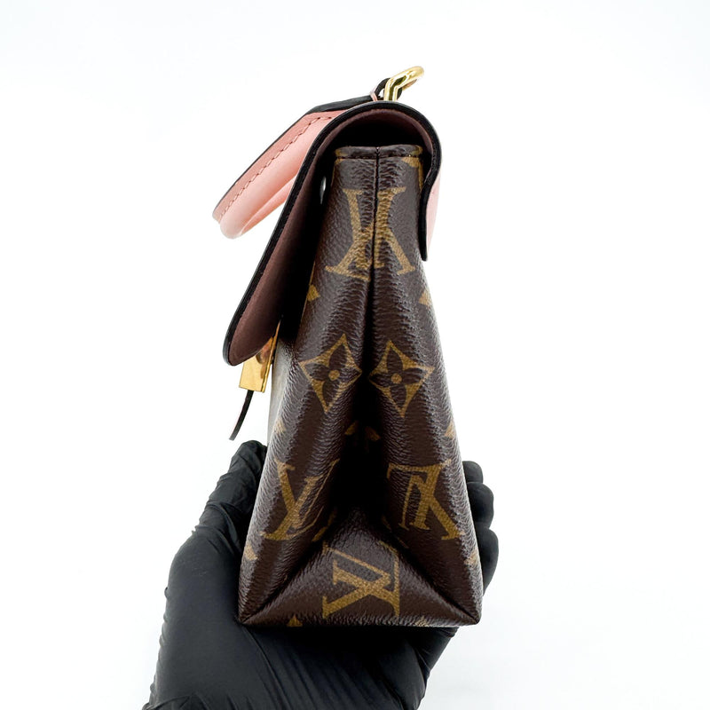 Louis Vuitton Braided Handle Locky Monogram Canvas With Leather Brown Bag