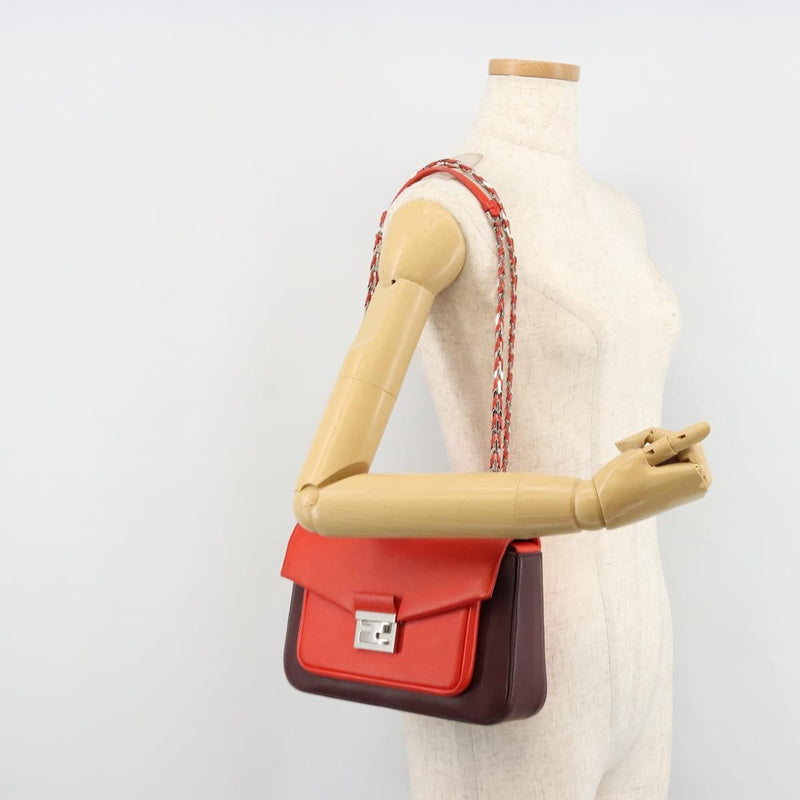 Fendi Be Baguette Flap Leather Red Bag