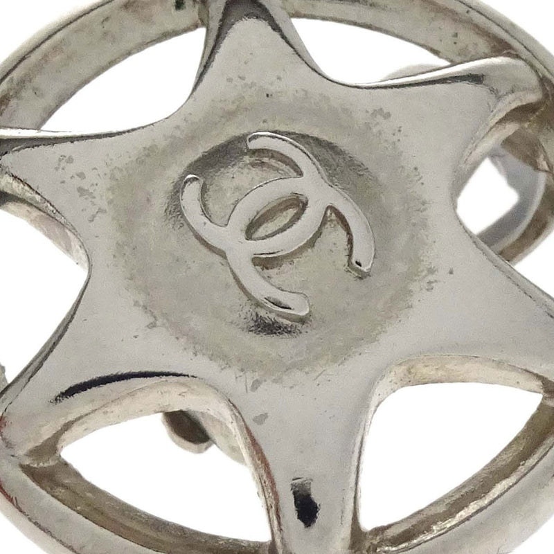 Chanel Vintage Cut-Out Cc Clip-On Metal Silver Silver_plated Bijoux