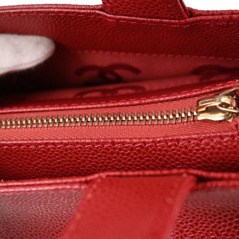 Chanel Vintage Logo Caviar Red Leather Bag