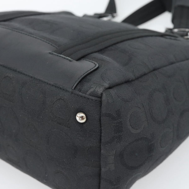 Salvatore Ferragamo Gancini Top Handle Canvas Black Bag