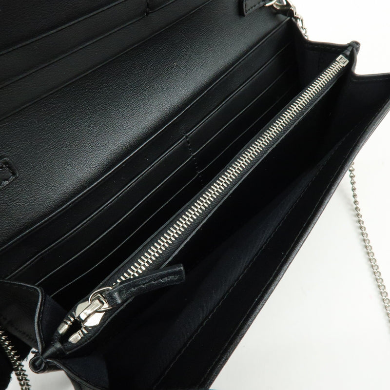 Fendi Continental Wallet On Chain Studded Leather Black Bag