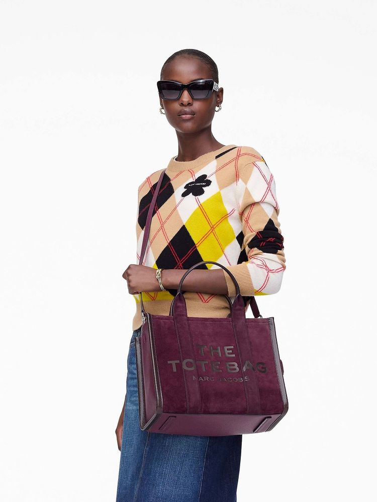 Marc Jacobs Suede Leather Tote Bag — Purple