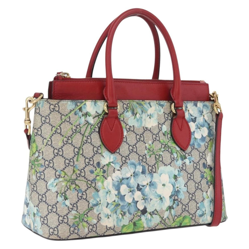 Gucci Linea A Convertible Blooms Print Gg Coated Canvas Navy Bag