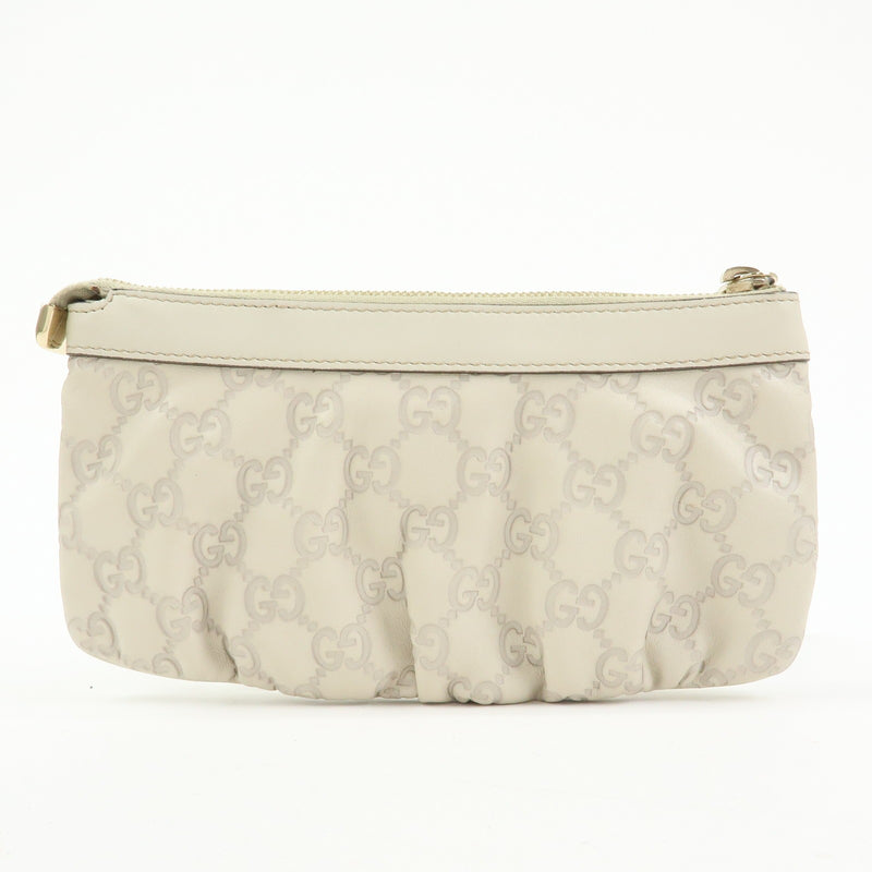 Gucci Heart Wristlet Guccissima Leather Beige Bag