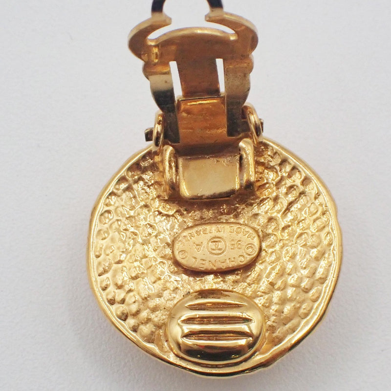 Chanel Vintage Cc Round Clip-On Metal Gold Gold_plated Bijoux