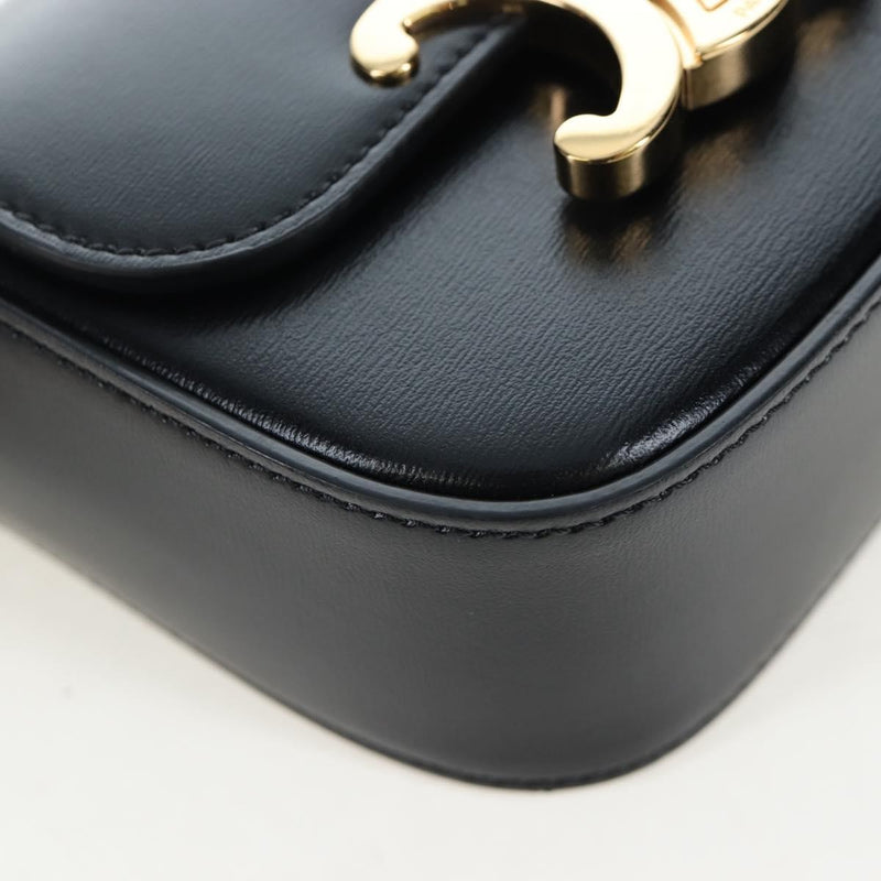Celine Triomphe Smooth Calfskin Black Leather Bag