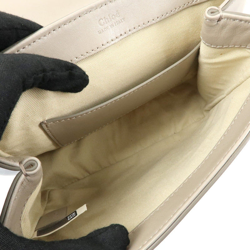 Chloe C Shoulder Bag Leather Gray